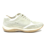 PRADA Womens Leather Low Top Trainers Cream UK 5 Suede Sport Casual Designer
