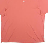 CALVIN KLEIN Mens Coral Pink Short Sleeve Plain XL Cotton Blend Polo Shirt