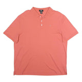 CALVIN KLEIN Mens Coral Pink Short Sleeve Plain XL Cotton Blend Polo Shirt