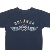 HARD ROCK CAFE Mens Navy Blue Graphic T-Shirt S Short Sleeve Crew Neck Rock