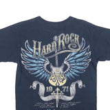 HARD ROCK CAFE Mens Navy Blue Graphic T-Shirt S Short Sleeve Crew Neck Rock