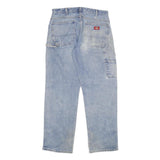 DICKIES Mens Jeans Blue Regular Straight Denim Light W32 L32 Workwear Durable