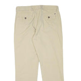 TOMMY HILFIGER Mens Cotton Blend Beige Regular Fit Straight Trousers W32 L30