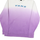 VANS Mens White & Purple Gradient Pullover Hoodie S Off The Wall Print