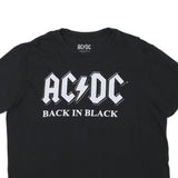 ACDC Mens Black Back In Black Graphic T-Shirt L Short Sleeve Crew Neck Band