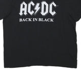 ACDC Mens Black Back In Black Graphic T-Shirt L Short Sleeve Crew Neck Band