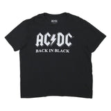 ACDC Mens Black Back In Black Graphic T-Shirt L Short Sleeve Crew Neck Band