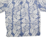 COOKE STREET Mens Blue & White Floral Cotton Blend Short Sleeve Shirt XL Casual