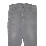 CARHARTT Mens Relaxed Grey Cotton Blend Trousers W40 L29 Workwear Zip Closure