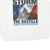 THE BEST Mens White Storm The Bastille Graphic T-Shirt XL Long Sleeve Crew Neck