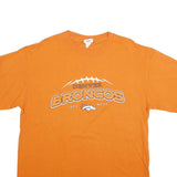 NFL Mens Orange Denver Broncos Graphic T-Shirt L Short Sleeve Crew Neck Football