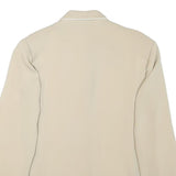Womens Beige Cream Button Blazer Jacket L Polyester Blend Plain Gold Buttons