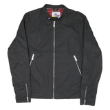 HARRINGTON Mens Black Slim Jacket XL Polyester Blend Plain Zip Casual Outerwear