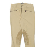 RALPH LAUREN Womens Cotton Blend Beige Slim Zip Skinny Trousers W28 L28
