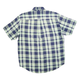 NAUTICA Mens Blue Green Plaid Casual Shirt M Short Sleeve Cotton Blend Button