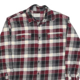 JACHS Mens Burgundy Black & Cream Check Shirt M Casual Long Sleeve Cotton Blend