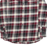 JACHS Mens Burgundy Black & Cream Check Shirt M Casual Long Sleeve Cotton Blend