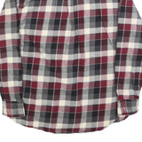 JACHS Mens Burgundy Black & Cream Check Shirt M Casual Long Sleeve Cotton Blend