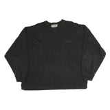 LEASURE WEAR Womens Black Cotton Blend V-Neck Sweatshirt M Casual Pullover