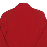 Womens Red Button Up Jacket UK 12 Polyester Blend Double Breasted Classic