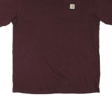 CARHARTT Mens Maroon Pocket T-Shirt L Short Sleeve Crew Neck Cotton Blend