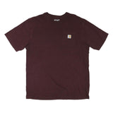 CARHARTT Mens Maroon Pocket T-Shirt L Short Sleeve Crew Neck Cotton Blend