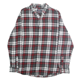 CHAPS Mens Red Black & White Check Shirt L Casual Cotton Buttoned Pocket