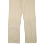 TOMMY HILFIGER Mens Cotton Blend Beige Regular Straight Trousers W34 L30 Casual
