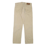 TOMMY HILFIGER Mens Cotton Blend Beige Regular Straight Trousers W34 L30 Casual