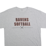 GILDEN Mens Grey Ravens Softball Graphic T-Shirt L Short Sleeve Crew Neck