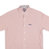CHAPS RALPH LAUREN Mens Red & White Check Shirt M Cotton Blend Short Sleeve