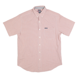 CHAPS RALPH LAUREN Mens Red & White Check Shirt M Cotton Blend Short Sleeve
