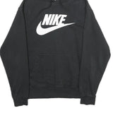NIKE Mens Black Hoodie L Cotton Blend Pullover Sweatshirt Casual