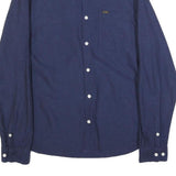 LEE Mens Blue Button-Down Cotton Shirt M Classic Long Sleeve Pocket