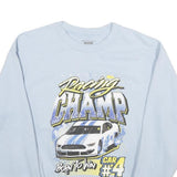 H3S SPORTSGEAR Mens Light Blue Racing Champ Car Graphic Crew Neck S Sweatshirt