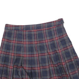 FOREVER 21 Womens Blue & Red Plaid Pleated Mini Cotton Blend Skirt M Schoolgirl
