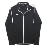 NIKE Mens Black & White Sports Zip Jacket S Polyester Athletic Activewear