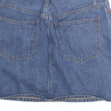 MADSWELL Womens Blue Denim Mini Cotton Blend Skirt Belted Casual M