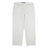 NAUTICA Mens Regular Fit Cream Cotton Trousers W36 L30 Casual Zip Pocketed