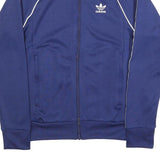 ADIDAS Mens Blue Track Jacket XS Polyester Plain Zip Athletic Casual Sportswear