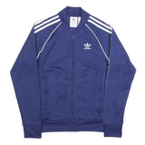 ADIDAS Mens Blue Track Jacket XS Polyester Plain Zip Athletic Casual Sportswear