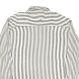 BUCKLE BAY Mens White & Black Striped Shirt XL Casual Cotton Blend Long Sleeve