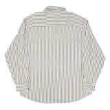 BUCKLE BAY Mens White & Black Striped Shirt XL Casual Cotton Blend Long Sleeve