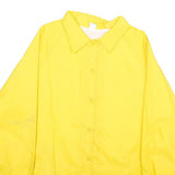 Womens Yellow Nylon Button Jacket XL Plain Casual Lightweight Outerwear