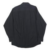 CALVIN KLEIN Mens Black Cotton Blend Shirt L Classic Button Down Smart Casual