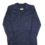 PIAN PUCCI Mens Navy Button Jacket L Cotton Blend Classic Trench Coat Long