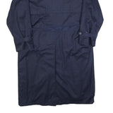 PIAN PUCCI Mens Navy Button Jacket L Cotton Blend Classic Trench Coat Long