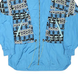 TRUIMPH SPORT Mens Blue Polyester Blend Zip Jacket L Printed Panel Sporty Casual