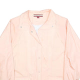 TUDOR COURT Womens Peach Pink Button Jacket L Nylon Plain Lightweight Stylish
