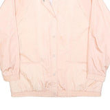 TUDOR COURT Womens Peach Pink Button Jacket L Nylon Plain Lightweight Stylish
